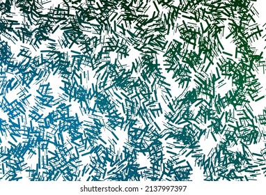 Dark blue, green vector pattern with narrow lines. Shining colored illustration with narrow lines. Best design for your ad, poster, banner.