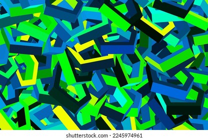 Dunkelblau, grünes Vektormuster mit bunten Hexagons. Abstrakte Illustration mit bunten Hexagons. Muster für Ihre Anzeige, Broschüren.