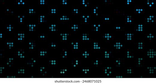 Dark Blue, Green vector pattern with spheres.