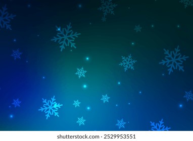 Dark Blue, Green vector pattern in Christmas style. Simple gradient illustration with Christmas attributes. Pattern for booklets, leaflets of education.