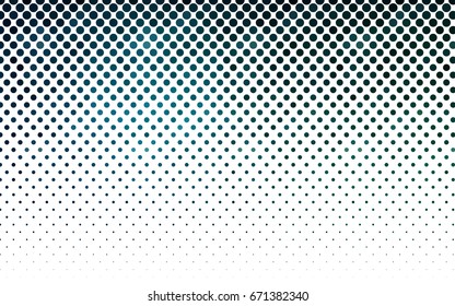 Dark Blue, Green vector pattern with colored spheres. Geometric sample of repeating circles on white background in halftone style.