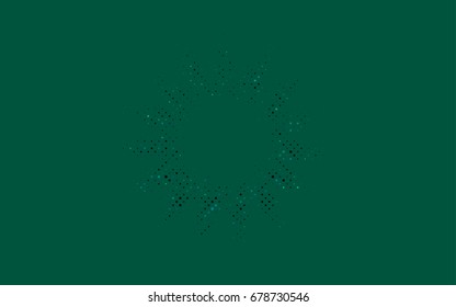 Dark Blue, Green vector pattern with colored spheres. Geometric sample of repeating circles on white background in halftone style.