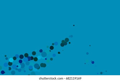 Dark Blue, Green vector pattern with colored spheres. Geometric sample of repeating circles on white background in halftone style.