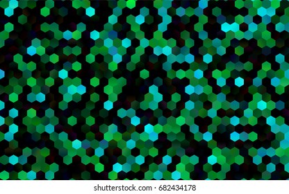 Dark Blue, Green vector pattern. Hexagonal template. Geometric sample. Repeating hexagon shapes. Brand-New texture for your design. Pattern can be used for background