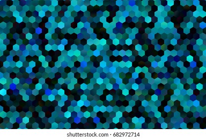 Dark Blue, Green vector pattern. Hexagonal template. Geometric sample. Repeating hexagon shapes. Brand-New texture for your design. Pattern can be used for background