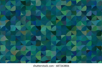 Dark Blue, Green vector pattern with colored spheres. Geometric sample of repeating circles on white background in halftone style.