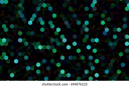 Dark Blue, Green vector pattern. Hexagonal template. Geometric sample. Repeating hexagon shapes. Brand-New texture for your design. Pattern can be used for background