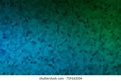 Dark Blue, Green vector pattern with colored spheres. Geometric sample of repeating circles on white background in halftone style.
