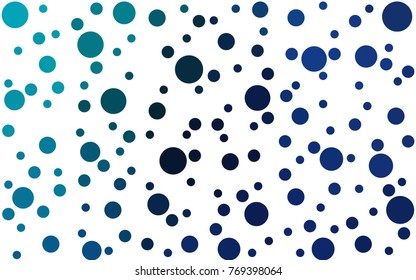 Dark Blue, Green vector pattern with colored spheres. Geometric sample of repeating circles on white background in halftone style.