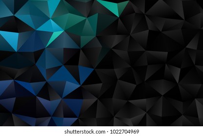 Dark Blue, Green vector polygon abstract background. Creative illustration in halftone style with gradient. The best triangular design for your business.