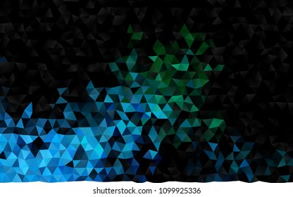 Dark Blue, Green vector polygon abstract template. Colorful illustration in abstract style with gradient. The best triangular design for your business.