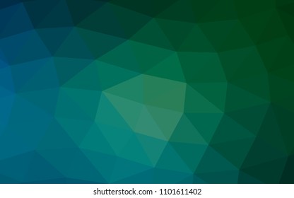 Dark Blue, Green vector polygon abstract polygon abstract. Brand new colored illustration in blurry style with gradient. The best triangular design for your business.