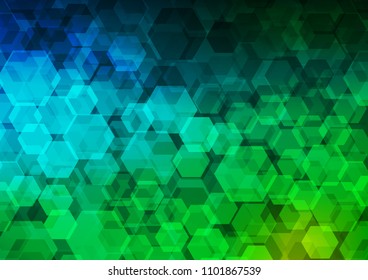 Dark Blue, Green vector polygon abstract template. Glitter abstract illustration with an elegant design. hexagonal pattern for your business design.