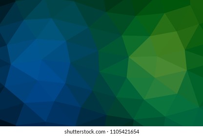Dark Blue, Green vector polygon abstract polygon abstract. Brand new colored illustration in blurry style with gradient. A completely new template for your business design.