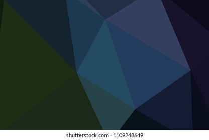 Dark Blue, Green vector polygon abstract layout. Creative illustration in halftone style with triangles. Brand new style for your business design.