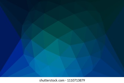 Dark Blue, Green vector polygon abstract layout with a gem in a centre. Colorful abstract illustration with triangles. Brand new design for your business.