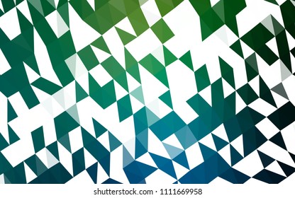 Dark Blue, Green vector polygon abstract layout. Geometric illustration in Origami style with gradient.  The textured pattern can be used for background.