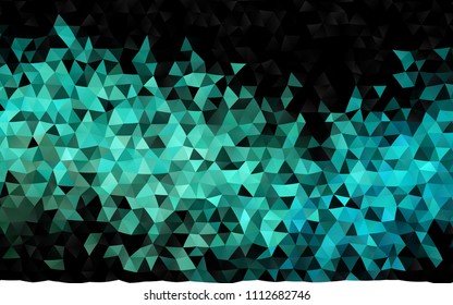 Dark Blue, Green vector polygon abstract template. Colorful abstract illustration with gradient. The polygonal design can be used for your web site.