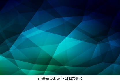 Dark Blue, Green vector polygon abstract backdrop. Colorful abstract illustration with triangles. Triangular pattern for your design.