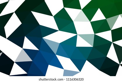 Dark Blue, Green vector polygon abstract polygon abstract. An elegant bright illustration with gradient. The best triangular design for your business.