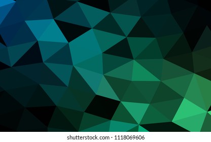 Dark Blue, Green vector polygon abstract polygon abstract. Triangular geometric sample with gradient.  The elegant pattern can be used as part of a brand book.