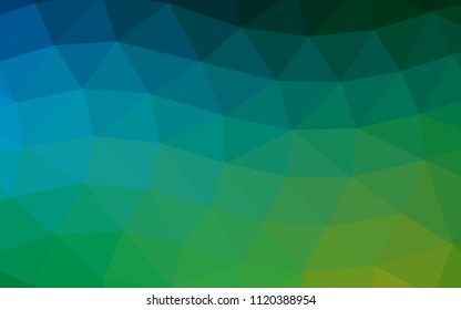 Dark Blue, Green vector polygon abstract polygon abstract. Triangular geometric sample with gradient.  Brand new style for your business design.