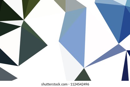 Dark Blue, Green vector polygon abstract layout. Modern abstract illustration with triangles. Best triangular design for your business.