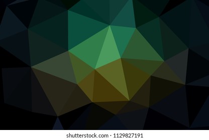 Dark Blue, Green vector polygon abstract background. Shining polygonal illustration, which consist of triangles. A completely new design for your leaflet.