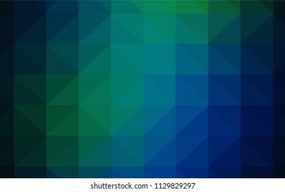 Dark Blue, Green vector polygon abstract backdrop. Polygonal abstract illustration with gradient. Polygonal design for your web site.