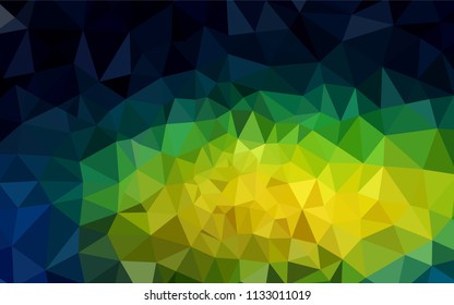 Dark Blue, Green vector polygon abstract layout. Shining colorful illustration with triangles. Textured pattern for your backgrounds.