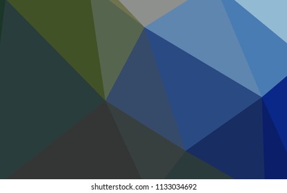 Dark Blue, Green vector polygon abstract background. Modern abstract illustration with triangles. A completely new design for your leaflet.