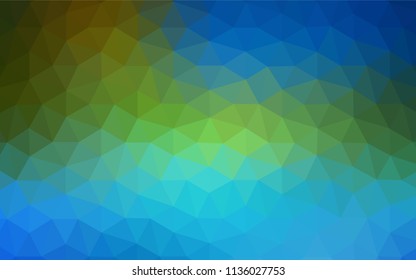 Dark Blue, Green vector polygon abstract backdrop. Creative geometric illustration in Origami style with gradient. Best triangular design for your business.
