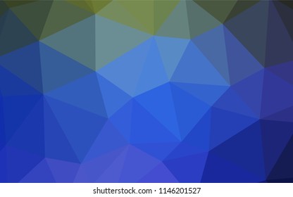 Dark Blue, Green vector polygon abstract backdrop. Elegant bright polygonal illustration with gradient. Pattern for a brand book's backdrop.