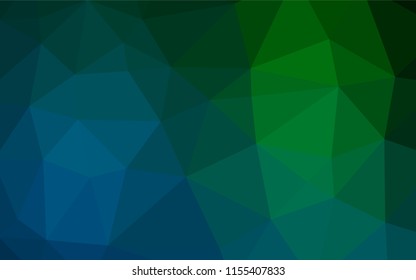Dark Blue, Green vector polygon abstract background. Colorful illustration in abstract style with gradient. The polygonal design can be used for your web site.