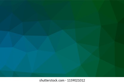 Dark Blue, Green vector polygon abstract backdrop. An elegant bright illustration with gradient. The best triangular design for your business.