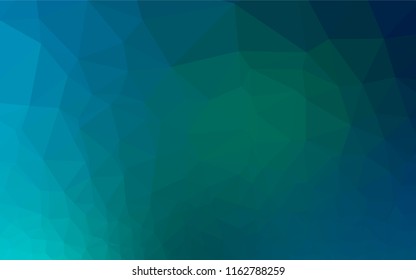 Dark Blue, Green vector polygon abstract backdrop. Colorful abstract illustration with gradient. A completely new design for your business.