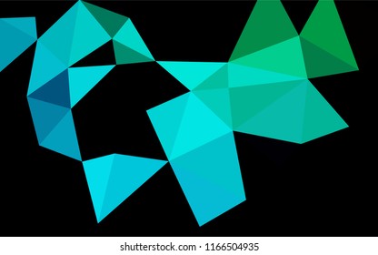 Dark Blue, Green vector polygon abstract background. Geometric illustration in Origami style with gradient.  The polygonal design can be used for your web site.