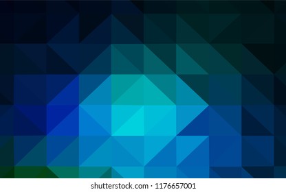 Dark Blue, Green vector polygon abstract layout. Triangular geometric sample with gradient.  Template for cell phone's backgrounds.