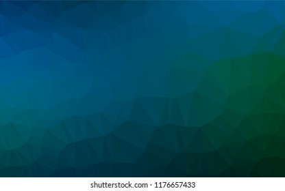 Dark Blue, Green vector polygon abstract layout. Modern geometrical abstract illustration with gradient. Brand new design for your business.