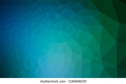 Dark Blue, Green vector polygon abstract layout. A completely new color illustration in a vague style. Brand new style for your business design.