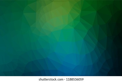 Dark Blue, Green vector polygon abstract layout. A sample with polygonal shapes. A new texture for your design.