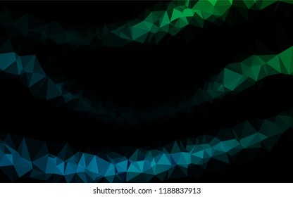 Dark Blue, Green vector polygon abstract layout. Modern geometrical abstract illustration with gradient. Triangular pattern for your business design.