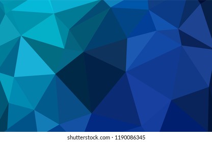 Dark Blue, Green vector polygon abstract background. Elegant bright polygonal illustration with gradient. Completely new template for your banner.