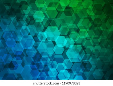 Dark Blue, Green vector polygon abstract pattern. Geometric illustration in Origami style with gradient.  A new texture for your design.