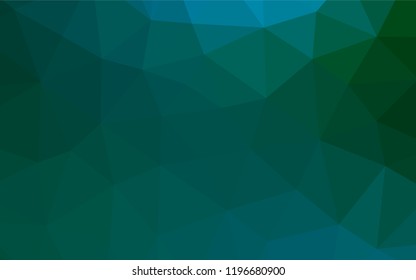 Dark Blue, Green vector polygon abstract backdrop. Glitter abstract illustration with an elegant design. A completely new design for your business.