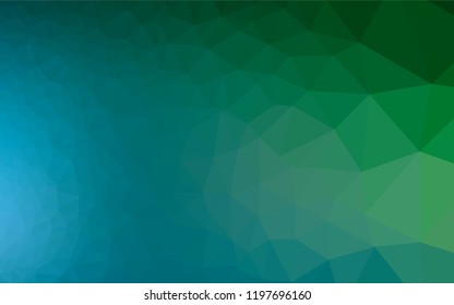 Dark Blue, Green vector polygon abstract background. Creative geometric illustration in Origami style with gradient. The polygonal design can be used for your web site.