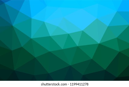 Dark Blue, Green vector polygon abstract backdrop. Creative geometric illustration in Origami style with gradient. The elegant pattern can be used as part of a brand book.