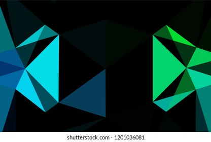 Dark Blue, Green vector polygon abstract backdrop. Brand new colored illustration in blurry style with gradient. The elegant pattern can be used as part of a brand book.
