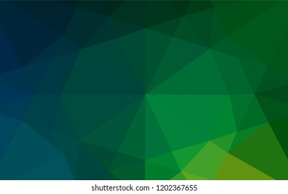Dark Blue, Green vector polygon abstract backdrop. A completely new color illustration in a vague style. Brand new design for your business.