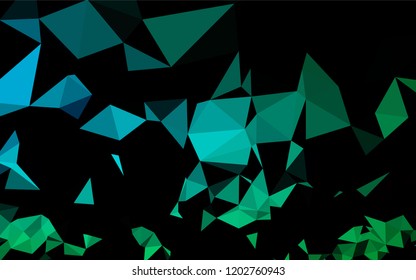 Dark Blue, Green vector polygon abstract layout. A sample with polygonal shapes. A new texture for your design.